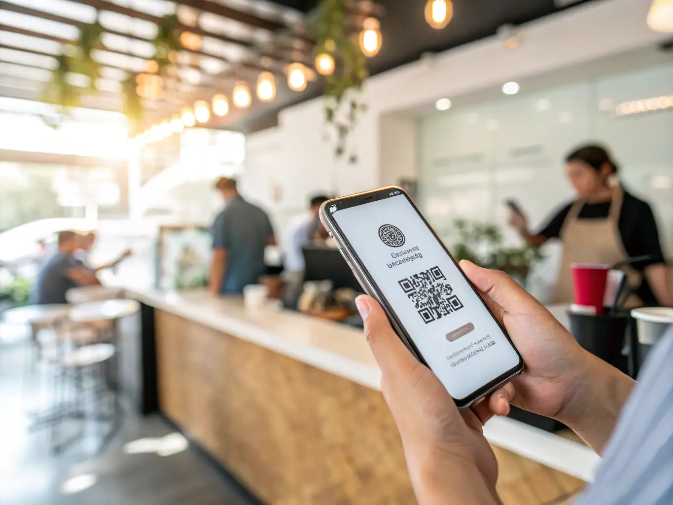 A mobile phone displaying a Jengupay payment link being used to complete a transaction at a local market stall, demonstrating the flexibility of the solution.