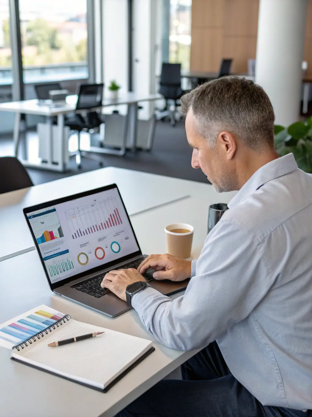 An image showing a business owner reviewing transaction reports on a user-friendly dashboard, emphasizing the ease of managing payments with Jengupay.