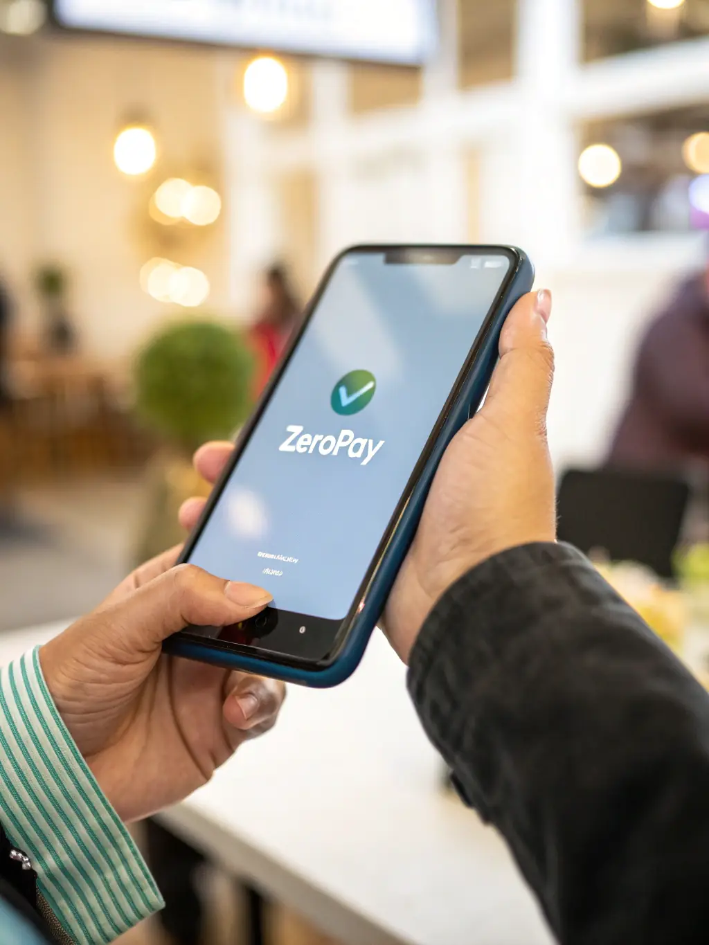 A close-up shot of a smartphone displaying a successful XAF transaction confirmation screen, emphasizing the speed and reliability of Jengupay's payment processing.